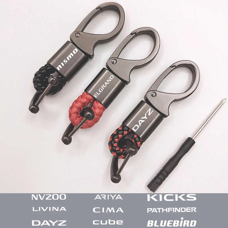 Leather Rope Car Keychain Horseshoe Buckle Key Rings For Nissan Nismo