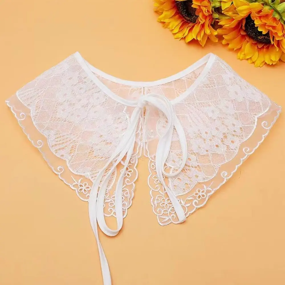 

Organza Fake Collar Neckline Detachable DIY Hollow Lapel Half Shirt Adjust Clothes Women Girls