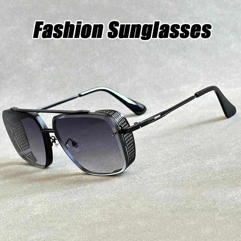 

New Vintage Punk Sunglasses for Men Women Trendy Steampunk UV400 Sunglasses Luxury Retro Square Fashion Glasses Gafas De Sol