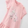 Jumping Meters 3-8T New Arrival Bunny Embroidery Hot Selling Cotton Summer Girls Tshirts Baby Clothes Children's Tees Tops 5