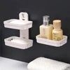 1/2/3PCS Punch-free Double-layer  Sponge Soap Holder Toilet Drain Creative Wall-mounted Bathroom Shelf Headband Storage 2
