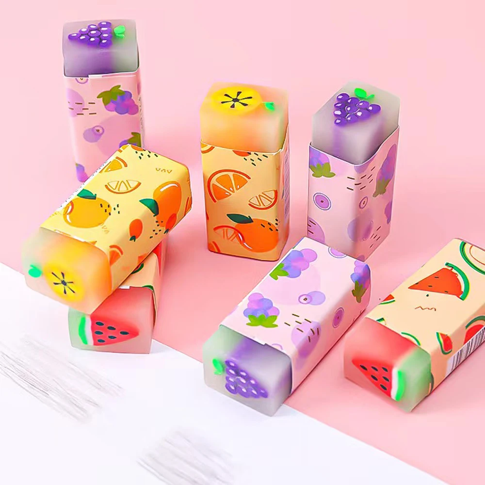 2-Pcs-Fruit-Watermelon-Common-Lemon-Eraser-Rubber-Eraser-Primary ...