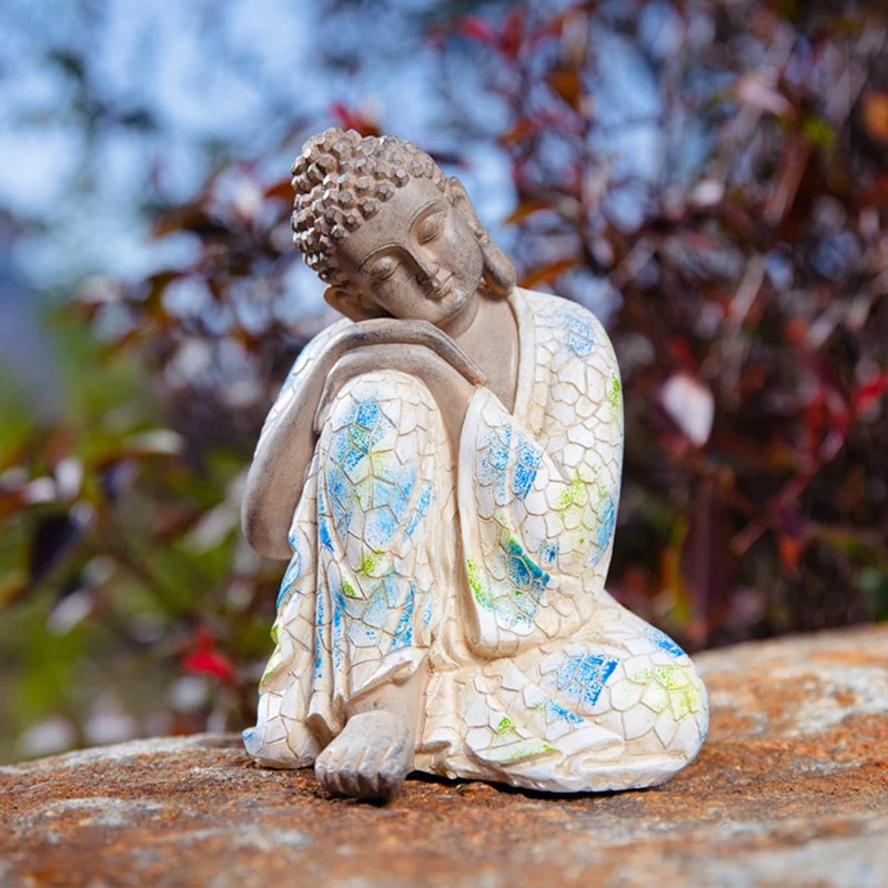 

HOT SALE Buddha Statue Figurine Handmade Buddhist Sculpture Ornament Home Decoration Accessories Living Room