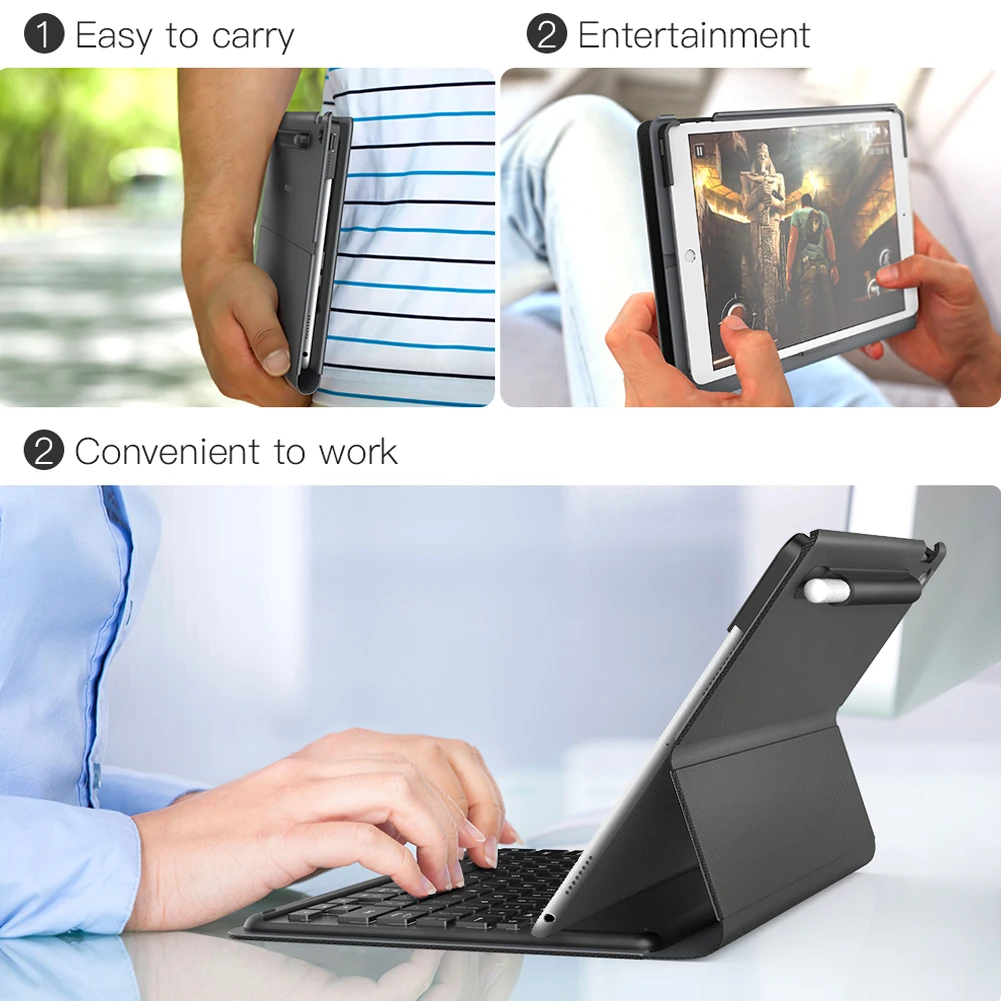 Smart Keyboard for 10.5-inch iPad Air w/ Smart Connector Slim Shell Protective Cover Folio Case Stand Backlit Key Shortcuts