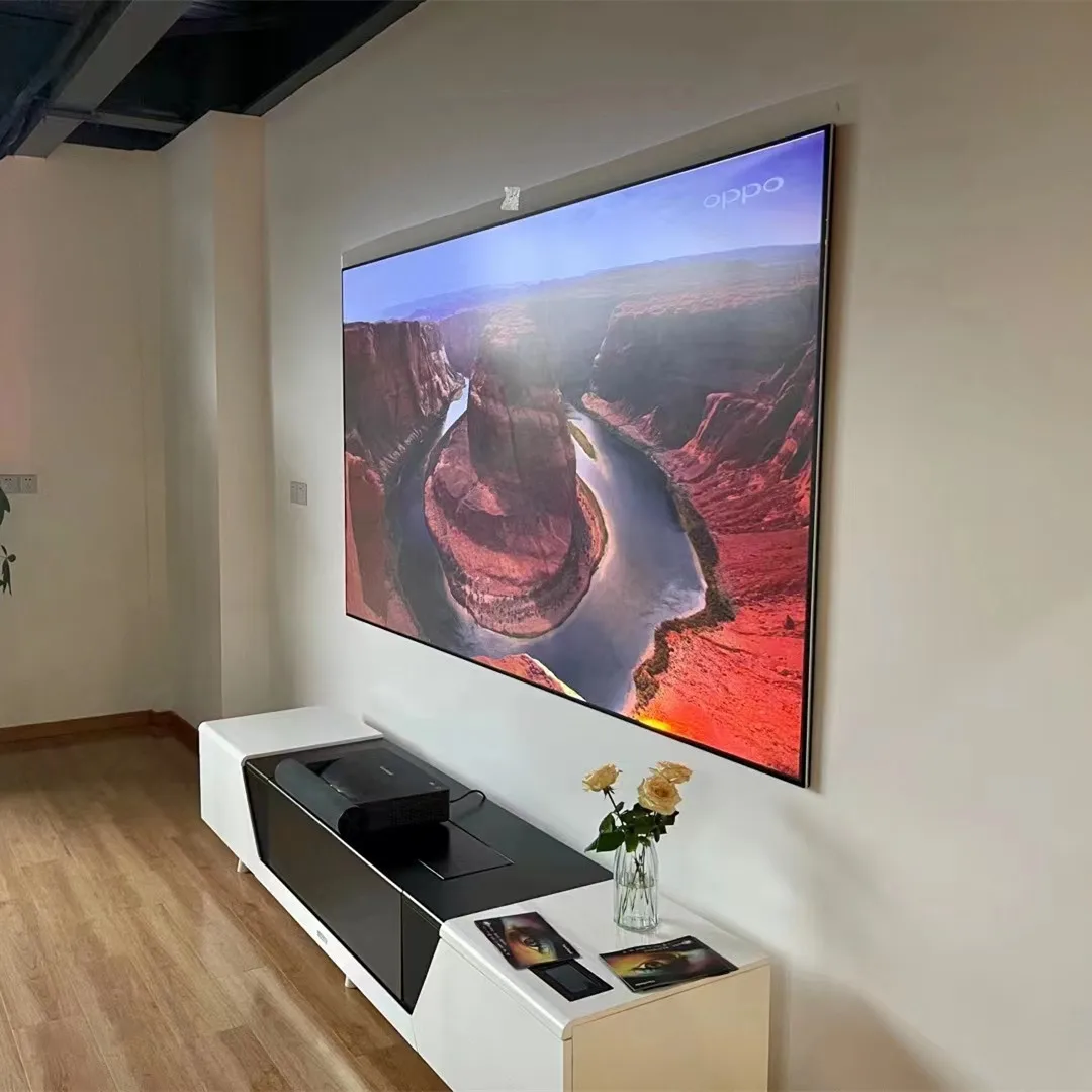 ALR Ambient Light Rejecting CLR PET Black Crystal Frame Projection Screen 30"-120" for All Ultra Short Throw UST Projector projector screen projection screen