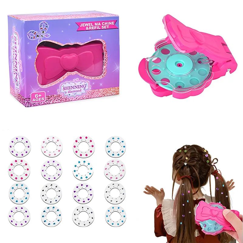 DIY Nail Diamond Hair Beauty & Fashion Makeup Girl Hair Tool Beads Sticker Doll Pretend Play Toy Girl Dressing Birthday Gift makeup toy