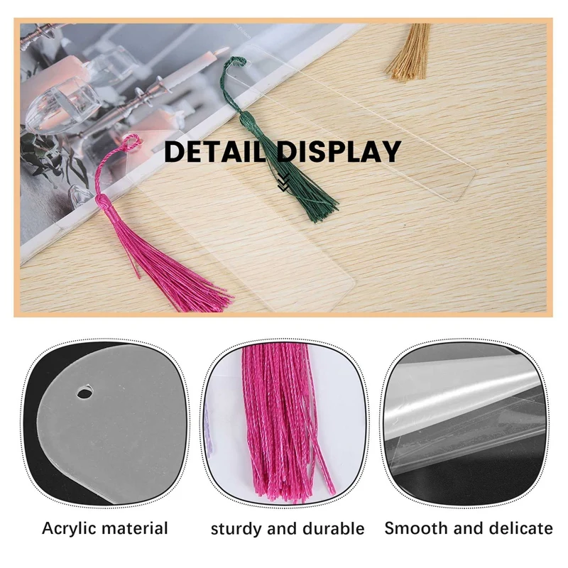 DIY 아크릴 북마크 블랭크 투명 북마크, 술 북마크 세트, 노트북, 파티 장식, 30 개