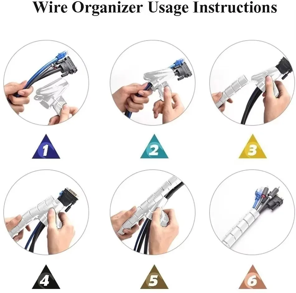 2M Flexible Spiral Cable Wire Protector Organizer Computer Cord Protective Tube Clip Management Tools 16/10mm cable organizer cable protector cable wire protector
