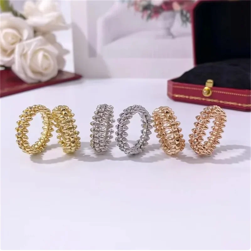 

23 New Hot Selling 925 Sterling Silver Rivet Ring For Men And Women Couples Fashion Classic Party Gifts Luxury Brand Jewelry