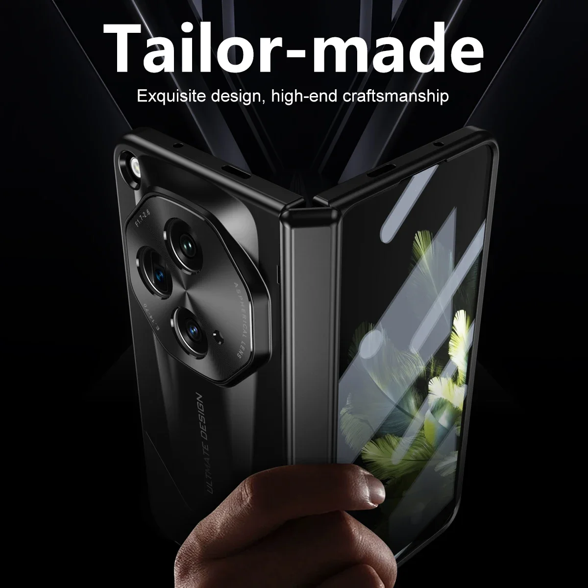 For OnePlus Open Case Luxury Ultra Thin Electroplated Matte Folding Hingle With Tempered Film Shockproof Hard Cover Accessories