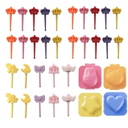 Adorable Animal Cartoon Snack Picks and Silicone Lunch Dividers (GRAY)
