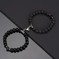 2Pcs/Set Lovers Beads Bracelet Natural Stone Distance Heart Magnet For Couple Bracelets Friendship Fashion Jewelry Gift - Image 5