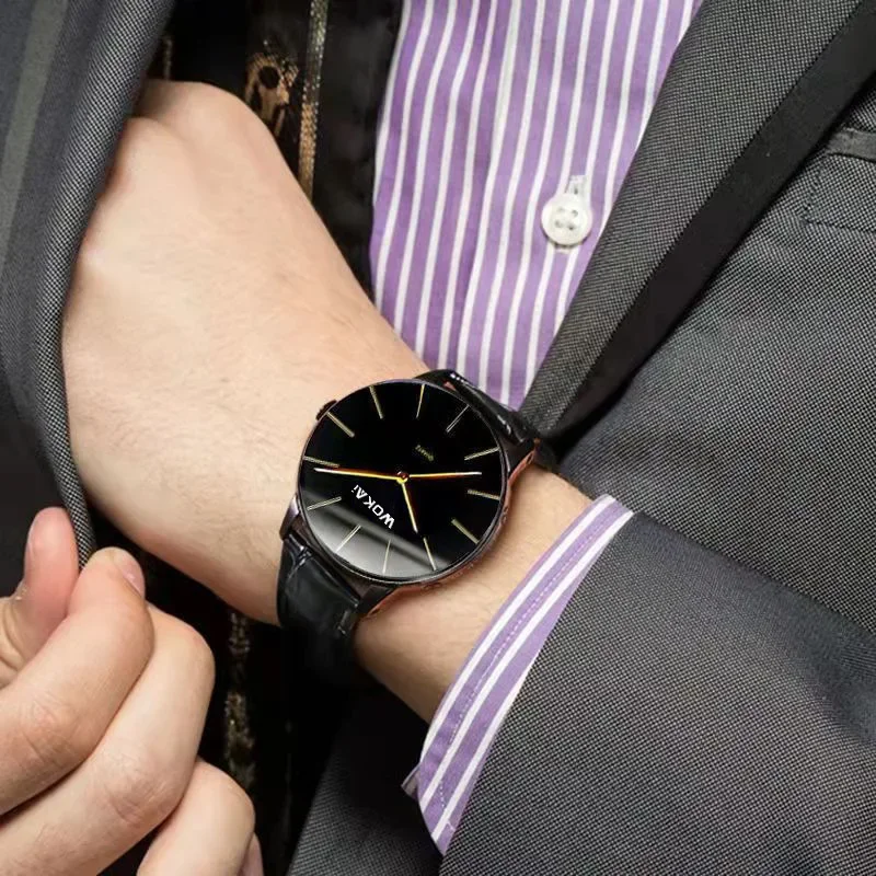 High Quality Fashion Watch Men's Leather Strap Watches Men's Business Sports Clock Simple Retro Quartz Wristwatches Reloj Mujer 4