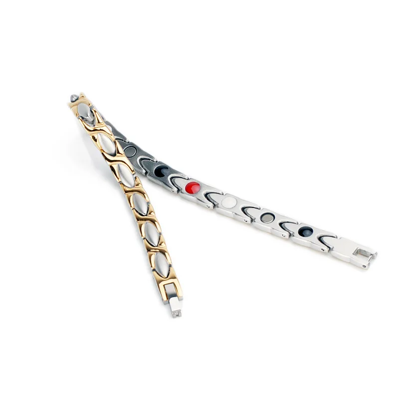 Men Women Cross Magnetic Bracelets Titanium Steel Bracelet with Magnets Adjustable Length Magnetic Field Therapy Drop Shipping