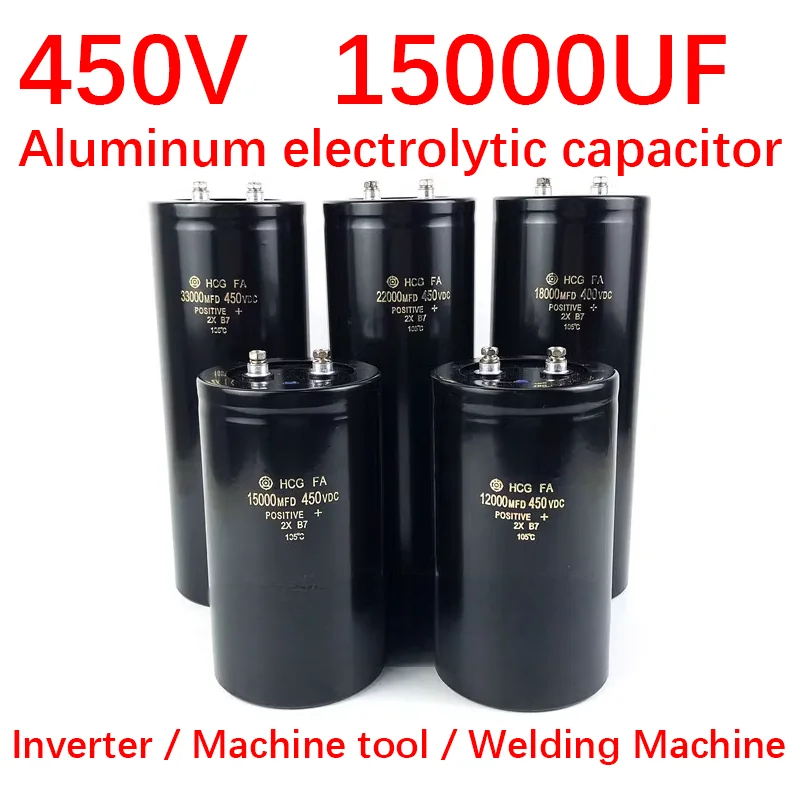 5x 330uF 450V DC Radial Snap In Mount Electrolytic Capacitor 450VDC