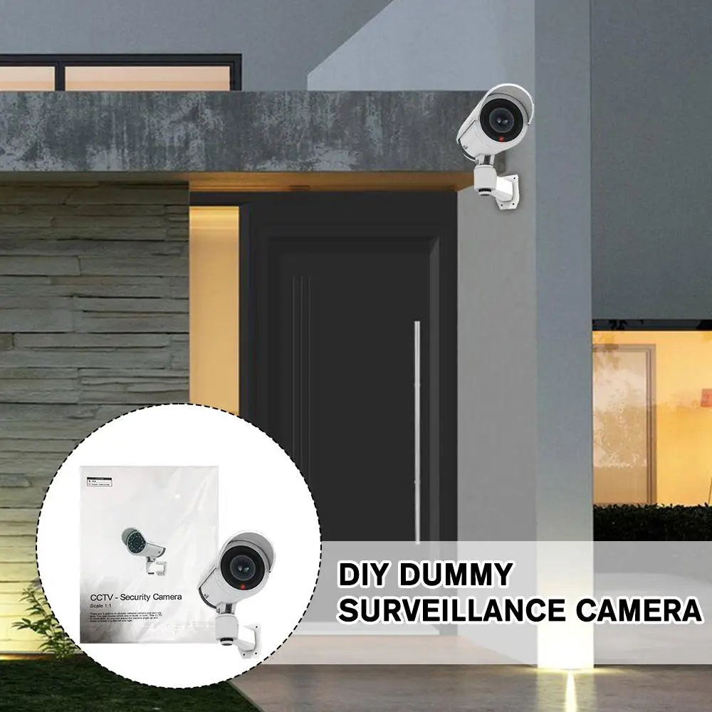 Dummy Surveillance Camera Flashing Light Camera Dummy Camera CCTV Security Fake System Camera Alarm Outdoor CCTV Z1Q4