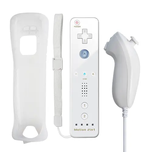 2 in 1 For Nintendo Wii Controller Set Optional Motion Plus Joystick Wireless Remote Gamepad with Silicone Case Video Game - Image 9