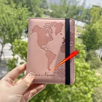 Rfid Blocking Personalised Passport Cover World Map Compass with Elastic Band Travel Essentials Passport Holder 2