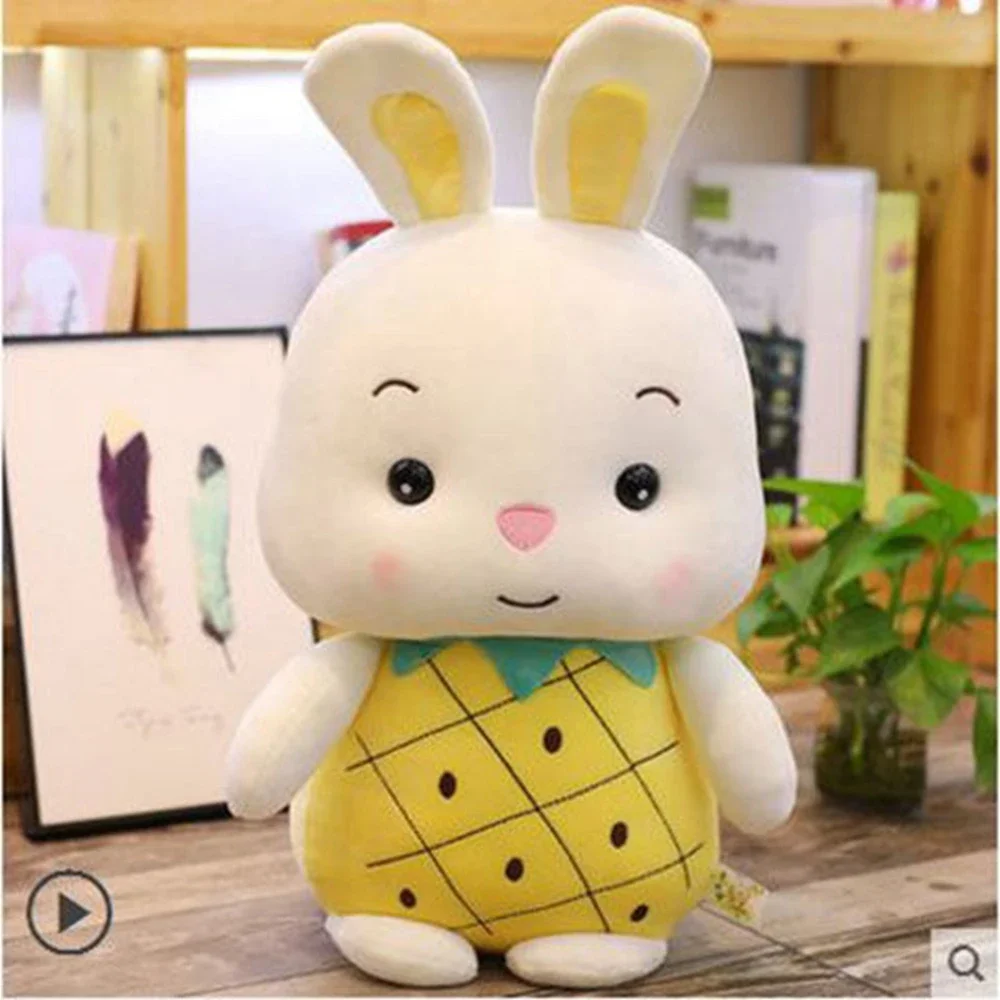 thumbnail image 1 of Peluche de animal de fruta de 23 cm, cerdo, conejo, fresa, piña, estilo muñeco suave para enviar a los niños, regalos de cumpleaños y Navidad, decoración, 1 of 5
