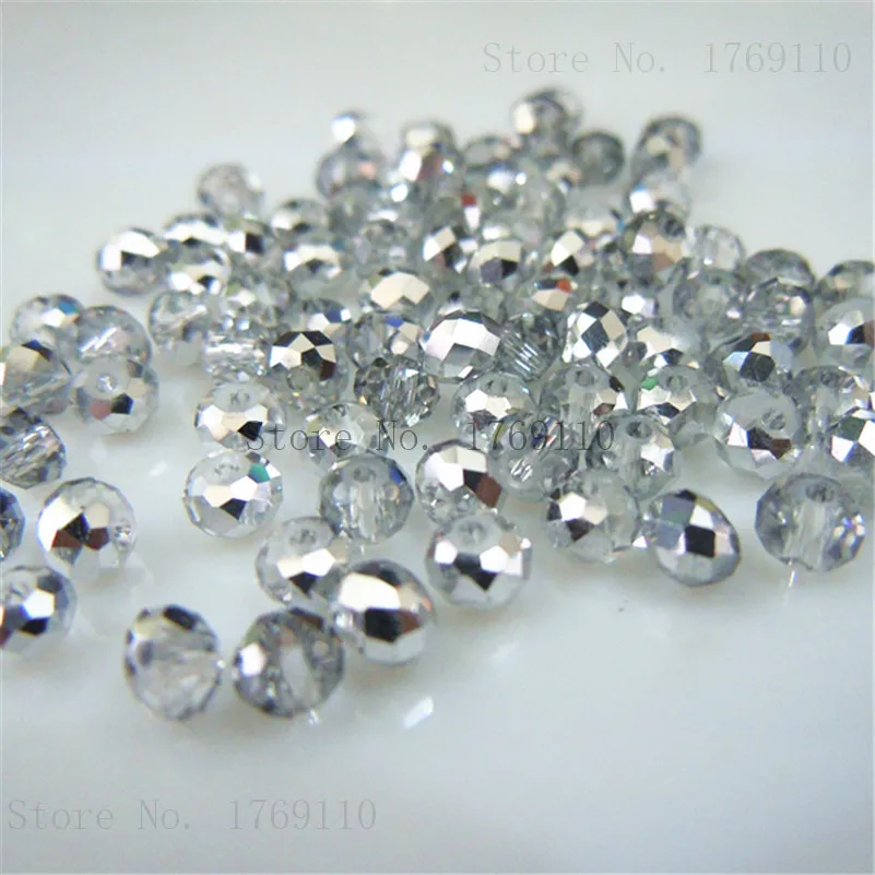 Olive Green Faceted Crystal Glass Rondelle Beads for Jewelry Making - 125pcs, 3x4mm