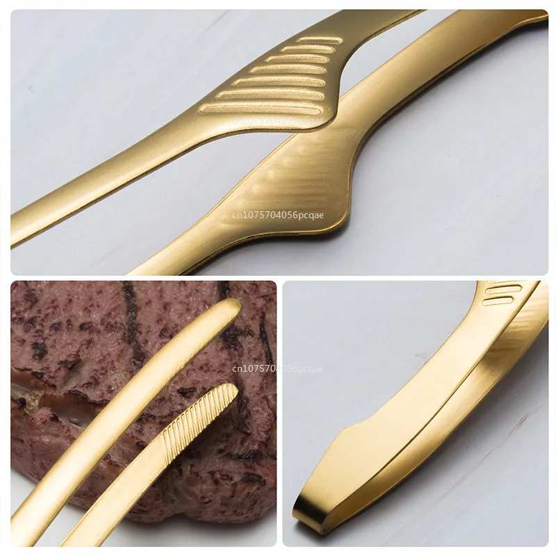 Food Tongs Stainless Steel Portable for Picnic Barbecue Cooking Kitchen