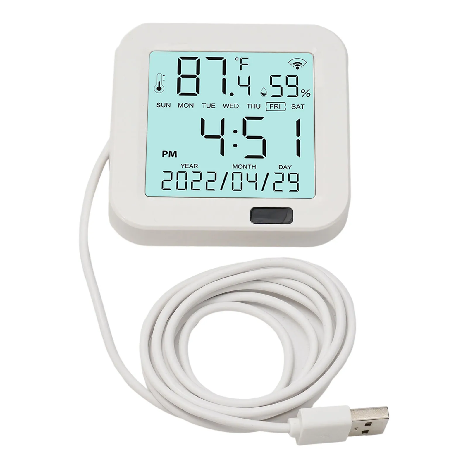 

1 Set Smart T&H Sensor Compatible With Tuya Smart/Smart Life APP 0°C-60°C 0% RH~99% RH Multi Functional Smart Thermometer