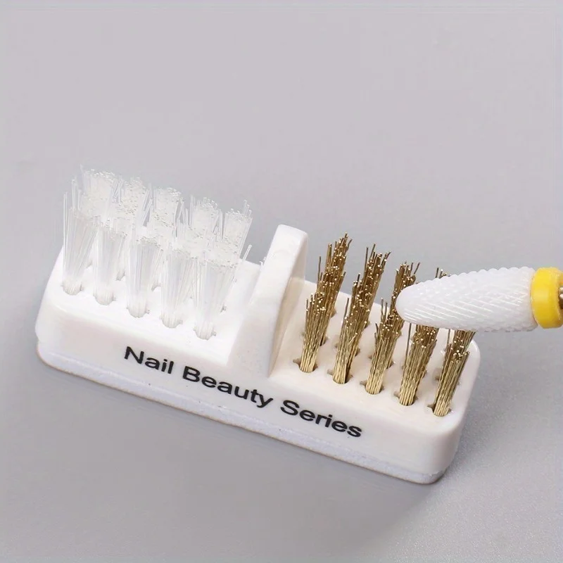 1pc Electric Nail Grinding Head Cleaning Brush Portable Manicure Drills Bits Dual Copper Wire Brush Clean Tools