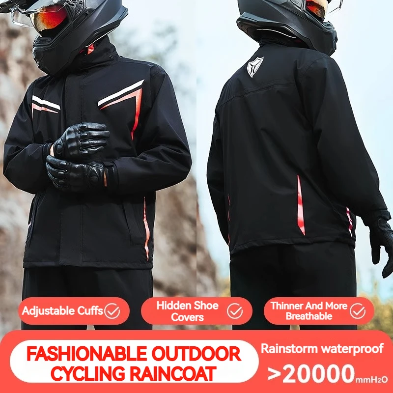 オートバイレインスーツ男性&女性用防水アンチストームレインコート高