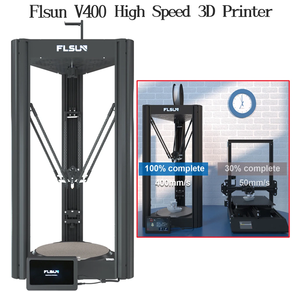 FLSUN V400 High Speed 3D Printer FDM 400MM/S 300*300*410mm 300℃ Direct Drive Extruder Hotend For PLA ABS PETG TPU Filament