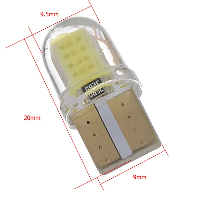 Bombilla LED para Interior de coche, lámpara de matrícula, COB, Canbus, Multicolor, 5/10 piezas, T10, W5W, 12V