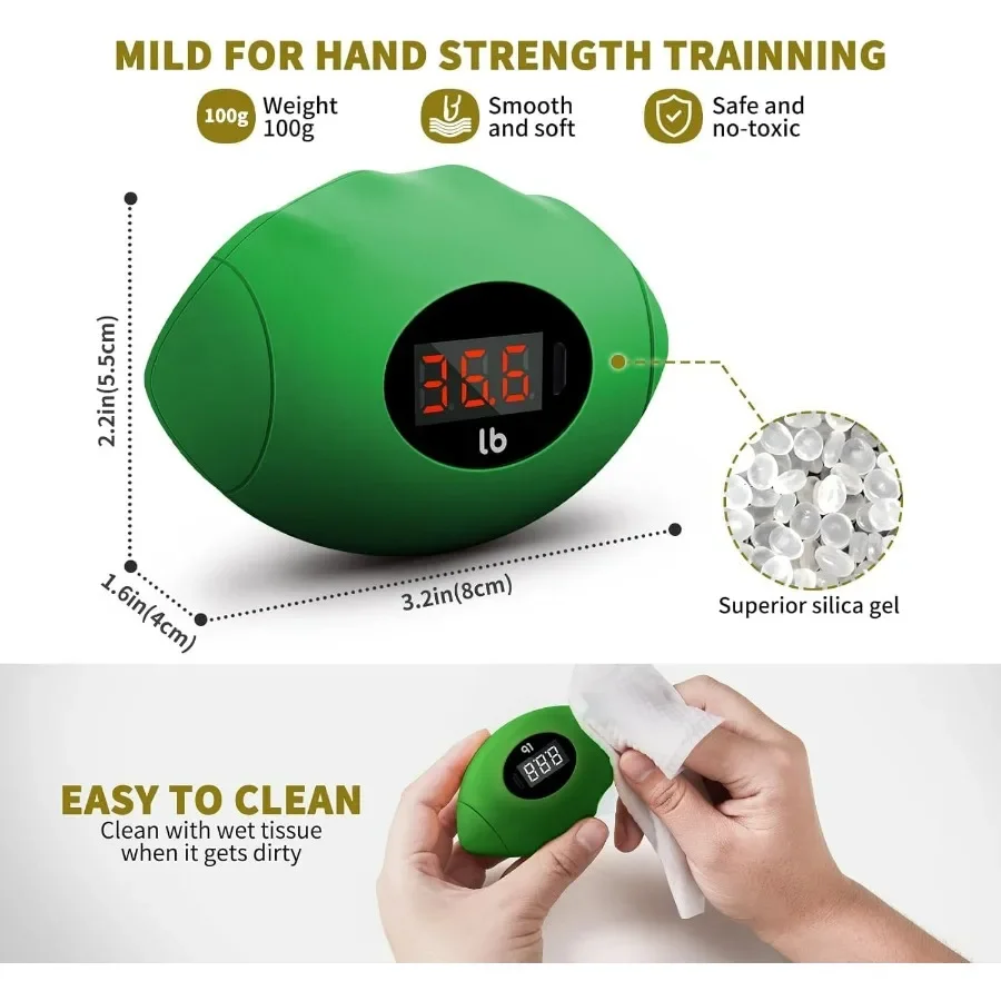 Hand Grip Strengthener, Rechargeable Digital Grip Strength Trainer up 220.4 Lbs(100kg) Hand Grip Exerciser Equipment for Strengt