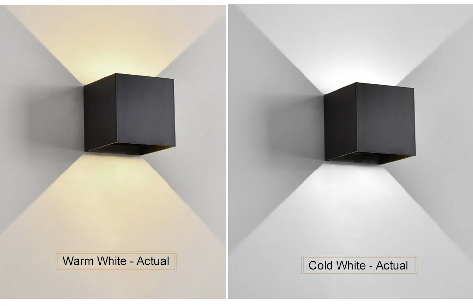 LED Wall Lamps 7W Cold White Warm White Waterproof Outdoor Interior Modern Nordic Square Wall Lights For Indoor Garden Corridors
