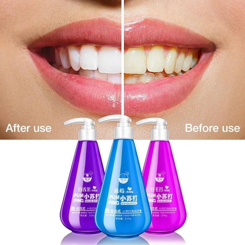 

New 1PC 310g Baking Soda Stain Removal Whitening Toothpaste Fight Bleeding Gums Teeth Whitening Cleaning Toothpaste Dental Care