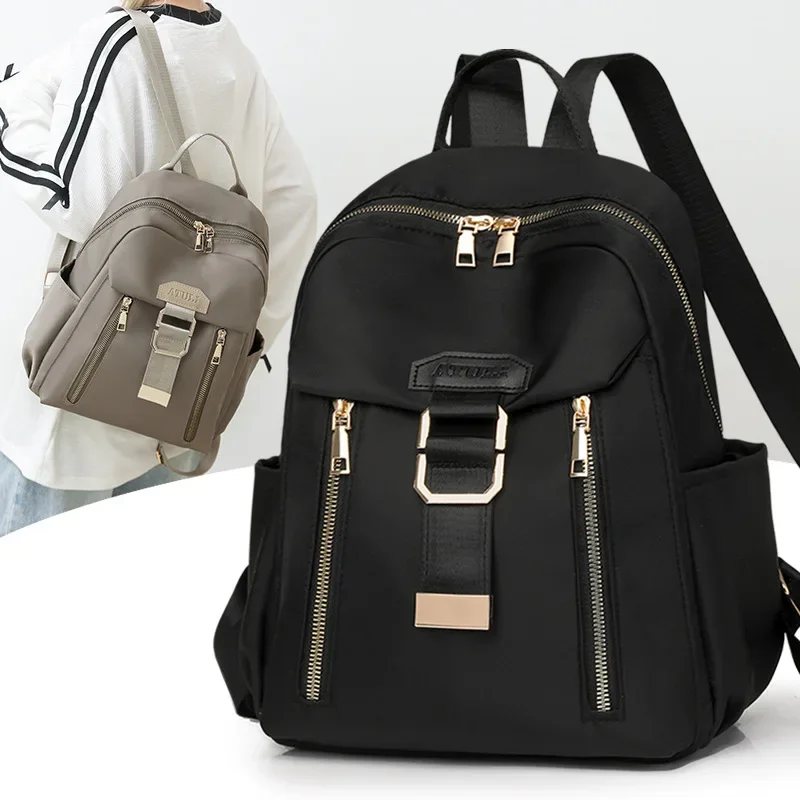 Nylon Backpack 2025 Spring New Fashion Versatile Women's Backpacking Travel Large Capacity Multi-functional Schoolbag 2