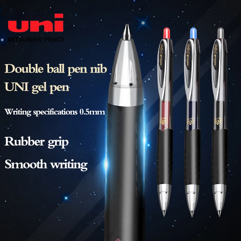 

Выдвижные гелевые ручки Uni UMN-207 0,5 мм, черные/красные/синие чернила, шариковая ручка для письма, офисные аксессуары, школьные принадлежности, канцелярские принадлежности