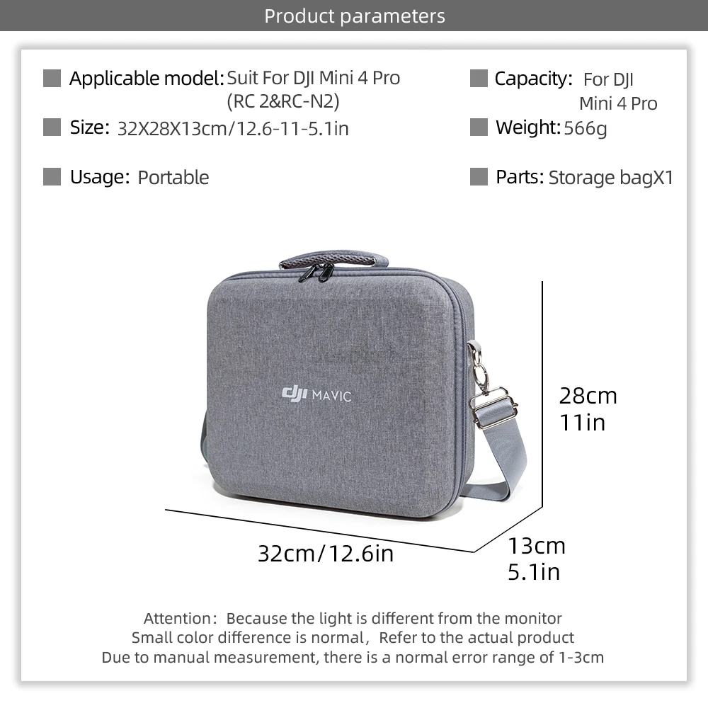 Drone Storage Bag Shoulder Bag For DJI Mini 4 Pro RC 2/RC N2 Waterproof Suitcase Carrying Case