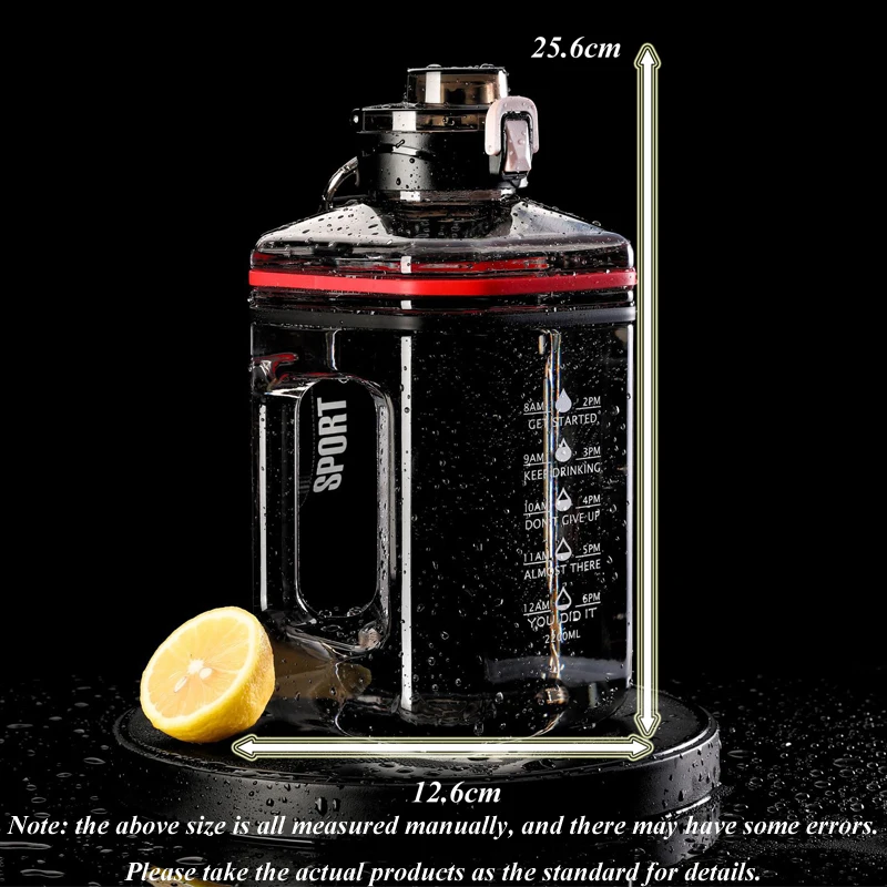 2,2 l Sport-Fitness-Wasserflasche, tragbarer Gurtkessel, große Kapazität, Wasserbecher für den Außenbereich mit Waage, Strohhalm für Männer und Frauen_voghion.com