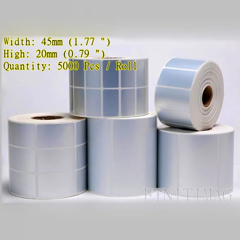 

Этикетка для отправки, наклейка, 45x20 мм x 5000 лист/рулон, Термотрансферная серебряная этикетка из ПЭТ, водонепроницаемая, маслостойкая, на заказ
