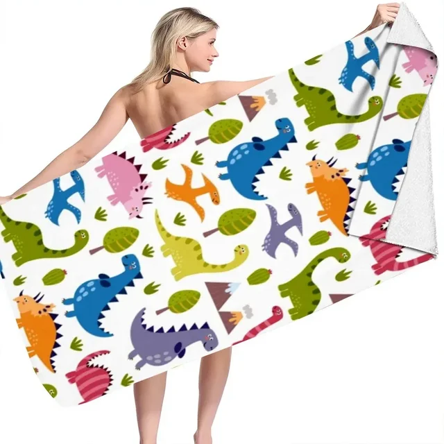 Dinosaur Series  Beach Towel Microfiber Bath Towels Yoga Mat Sport Swimming Towels Absorbent Bath Towel For Girl Kids Gifts 4