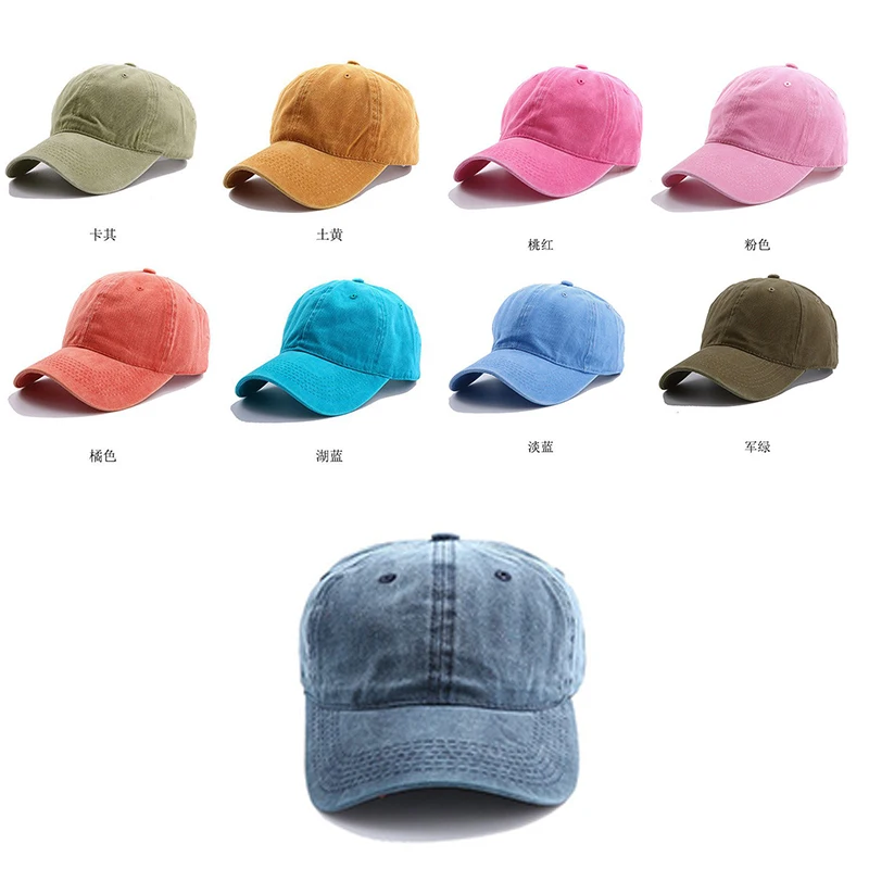 

Baseball cap Fashion Vintage Style Navy Cap New Adjustable Denim