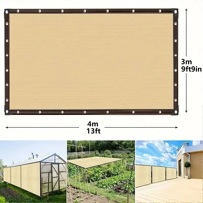 

12-pin Sunshade Net Anti-UV Awning Greenhouse Sun Protection Net Outdoor Garden Balcony Swimming Pool Cover Shades 80-85%