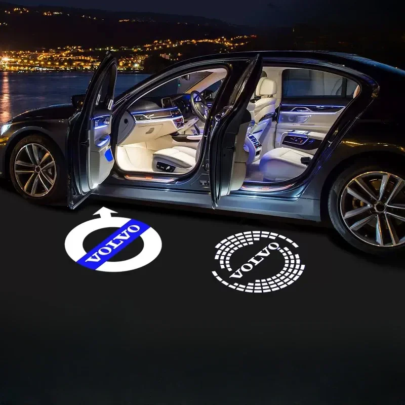 자동차 LED 웰컴 라이트 프로젝터, 볼보 XC60XC90S80S60L V60V40XC70S90 자동차 인테리어 장식 제품에 적합, 2 개, 4 개