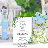 20pcs Double Heart Shape Metal Memo Holder Table Placecard Holder Photo Clip Card Stand Wedding Birthday Party Home Decoration 6