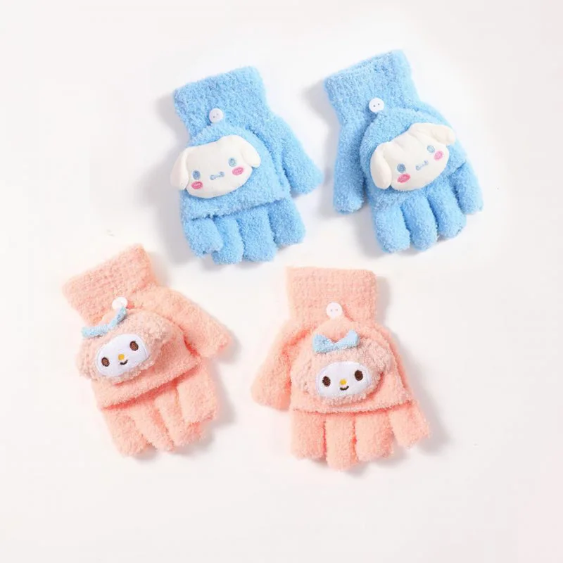 

Sanrio Children Gloves Hellokitty Kuromi Cinnamoroll Mymelody Pachacco Autumn Winter Cartoon Kids' Gloves Warm