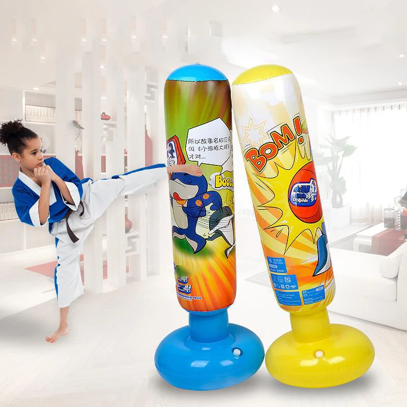 

2023 Kids Tumbler Punching Bag Fitness Inflatable Toys Sandbag Home Gym Fitness Boxing Training Stress Relief Christmas Toy