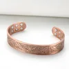 Vintage Pure Copper 18Pcs 3500 Gauss Strong Magnetic Therapy Open Cuff Bracelet 5