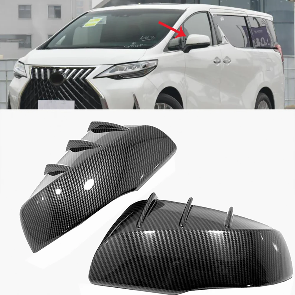 

For Lexus LM 300h 350 2020 2021 2022 Side Door Mirror Carbon Fiber Look Rear View Rearview Caps Trim Car Covers Overlays Styling