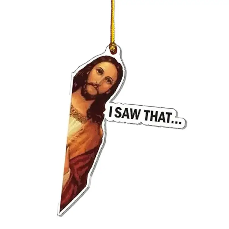 

Я увидел, что Иисус висит Забавный 2d Акриловый Иисус автомобиль, подвесное украшение, христианские религиозные знаки Иисуса для женщин и мужчин, коллег