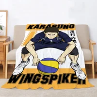Haikyuu Knitted Blanket Sofa Winter Bed Blankets Characters Microfiber Bedding Fluffy Plaid Interior for Home Beach Towel Throw 1