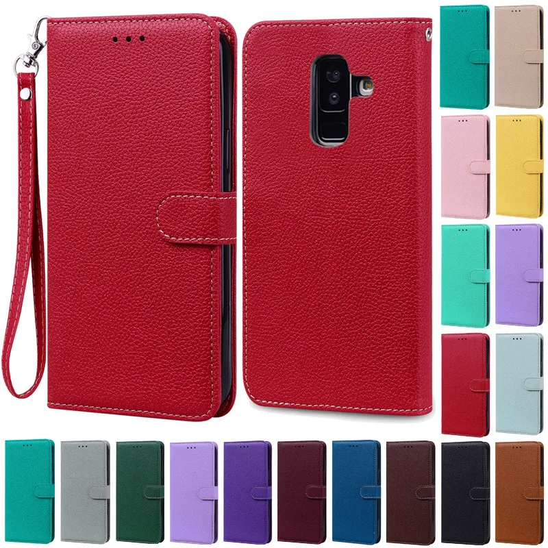 Leather Samsung Galaxy J8 Mobile Flip Cover Samsung Galaxy J8 - Main Image